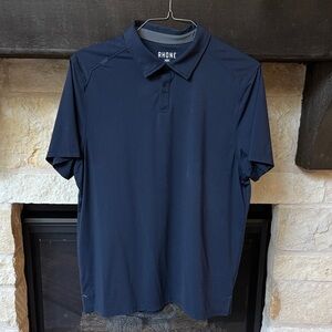 RHONE Men's Dark Blue Polo Shirt (Size L)